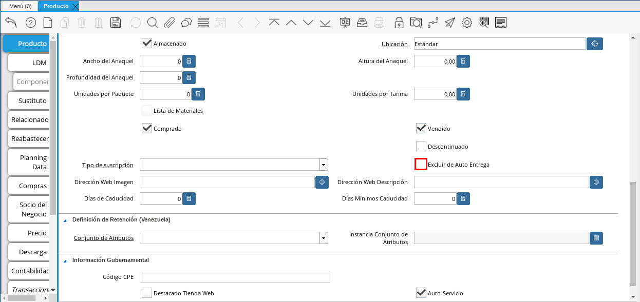 Field Exclude from Auto Delivery